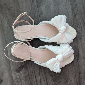 Dahlia Pearl Pleated Bow Heel (Size 6)